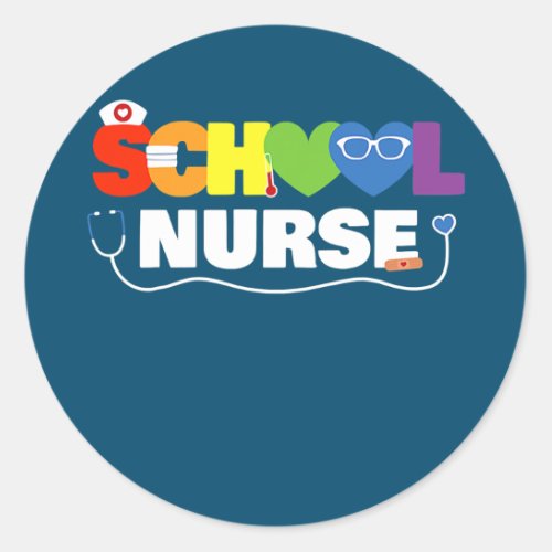 School Nurse Gift Registered Nurse Back To School Classic Round Sticker