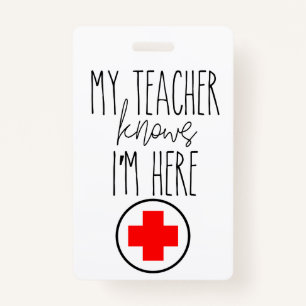 School Nurse hall pass Badge