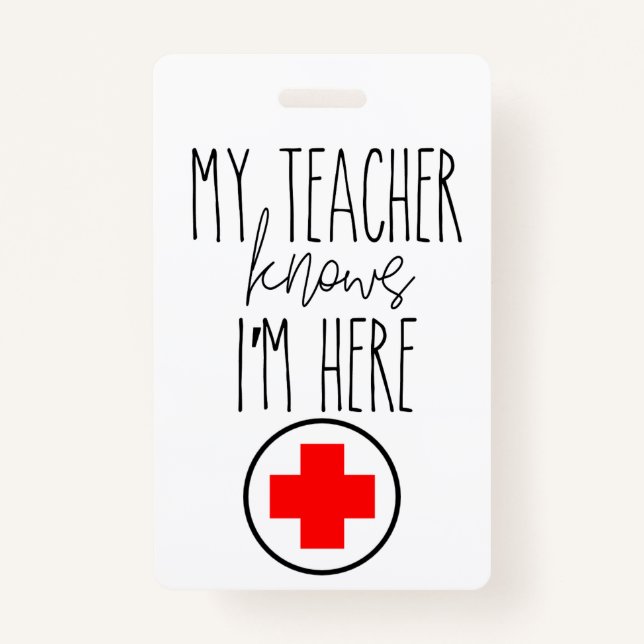 School Nurse hall pass Badge (Front)