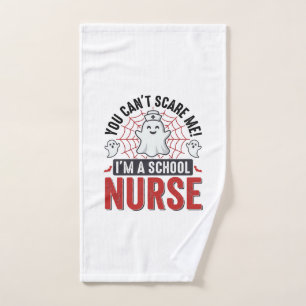 School Nurse Halloween Ghost Vintage Shirt Design_ Hand Towel