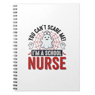 School Nurse Halloween Ghost Vintage Shirt Design_ Notebook