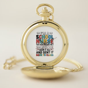 School Nurse Heard It All Funny Teacher Shirt Desi Pocket Watch