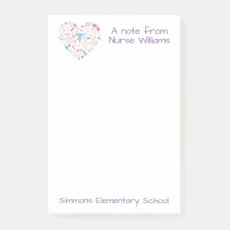 School Nurse Heart Custom Post-It Notes