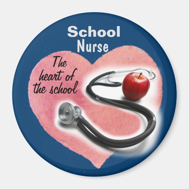 School Nurse Heart of the School Magnet (Front)