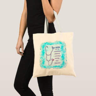 School Nurse Heart  tote bag