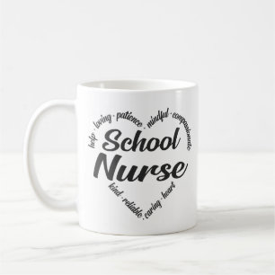 School Nurse Heart Word Cloud Coffee Mug