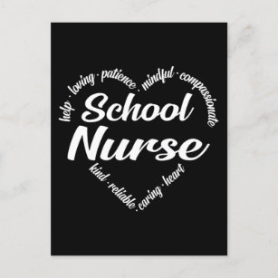 School Nurse Heart Word Cloud Holiday Postcard