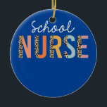 School Nurse Leopard Print Nursing Back To School Ceramic Ornament<br><div class="desc">School Nurse Leopard Print Nursing Back To School Women Cute Gift. Perfect gift for your dad,  mom,  papa,  men,  women,  friend and family members on Thanksgiving Day,  Christmas Day,  Mothers Day,  Fathers Day,  4th of July,  1776 Independent day,  Veterans Day,  Halloween Day,  Patrick's Day</div>
