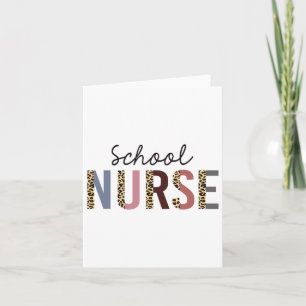 School Nurse Leopard Print Nursing Ck To School Wo Card
