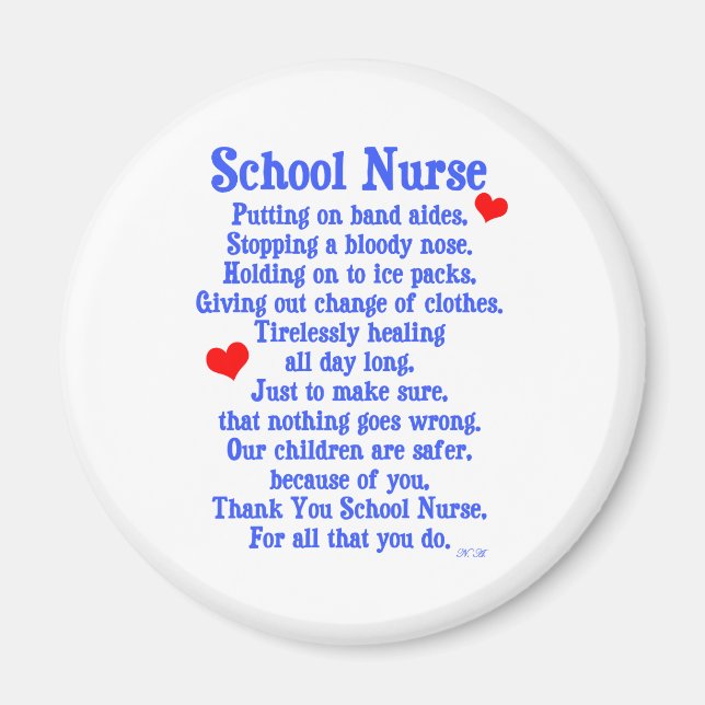 School Nurse Magnet (Front)
