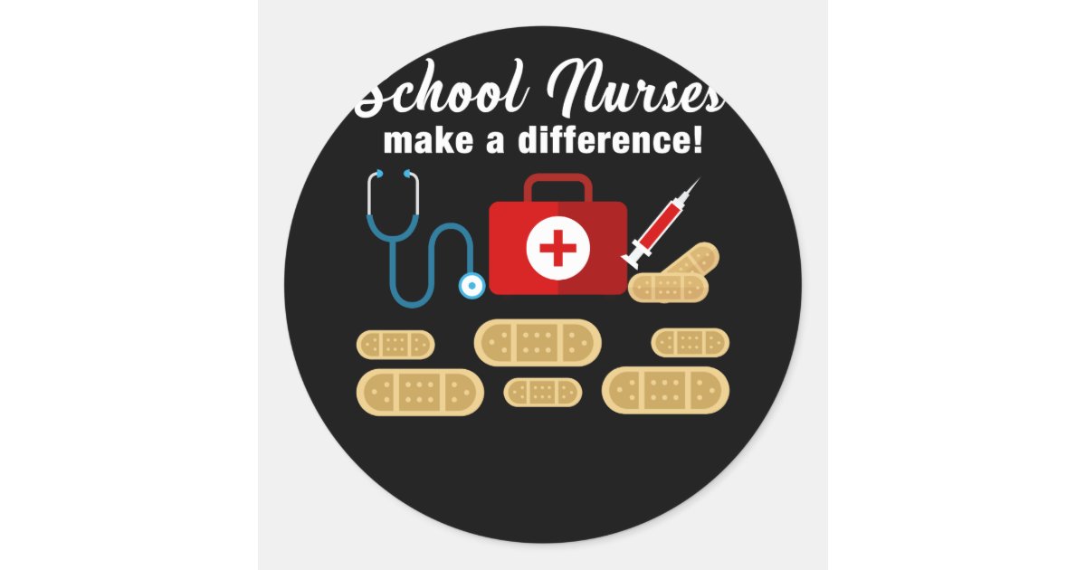school-nurse-make-a-difference-classic-round-sticker-zazzle
