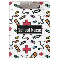 School Nurse Medcial Pattern Nurses Clipboard