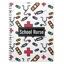 School Nurse Medical Pattern Fun Notes Notebook