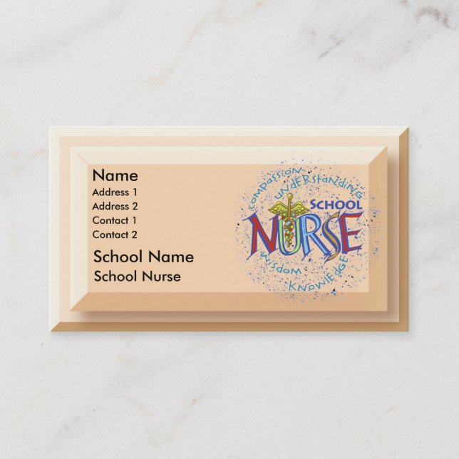 School Nurse Motto Business Card (Front)