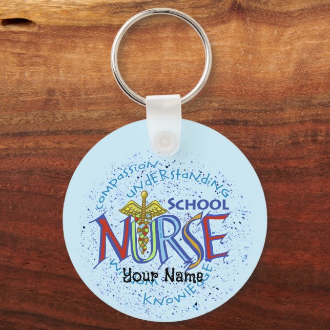 School Nurse Motto Keychain (Front)