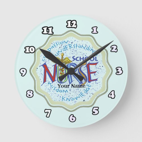 School Nurse Motto Rev custom name clock