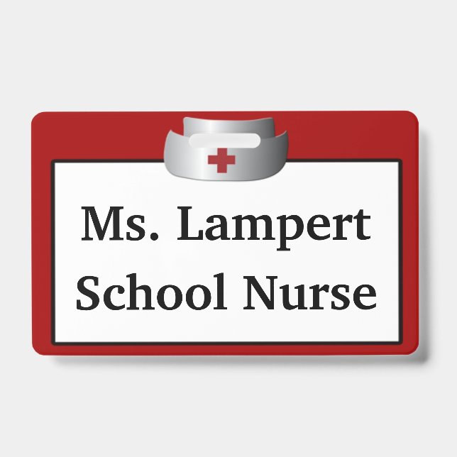 School Nurse Name Badge (Front)