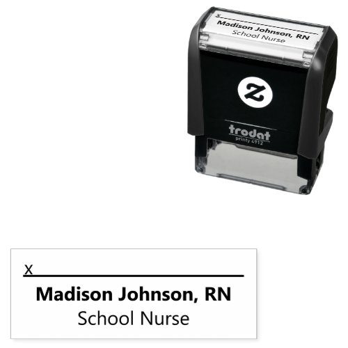School Nurse Name Job Title Line for Signature Self_inking Stamp