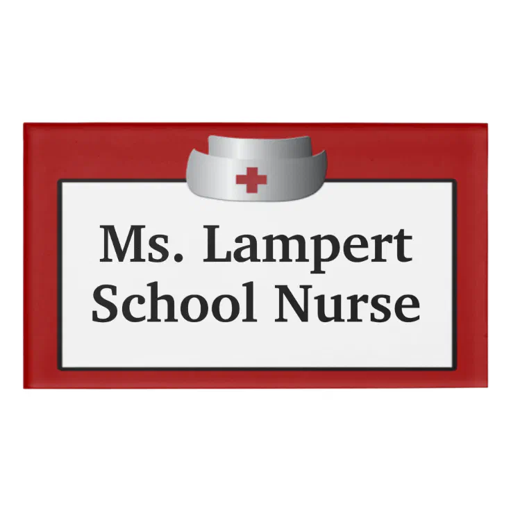 School Nurse Name Tag | Zazzle