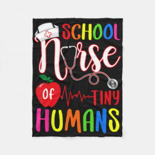 School Nurse Of Tiny Humans Nurse Byck To School Fleece Blanket