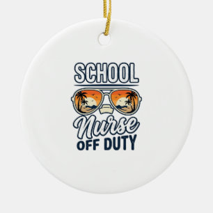 School Nurse Off Duty Vintage Sunglasses Shirt_1 Ceramic Ornament
