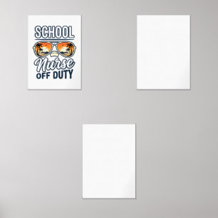 School Nurse Off Duty Vintage Sunglasses Shirt_1 Wall Art Sets