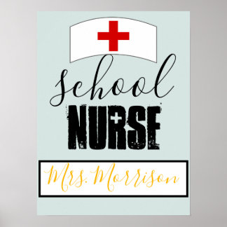 School Nurse Office Decor; Personalized Poster