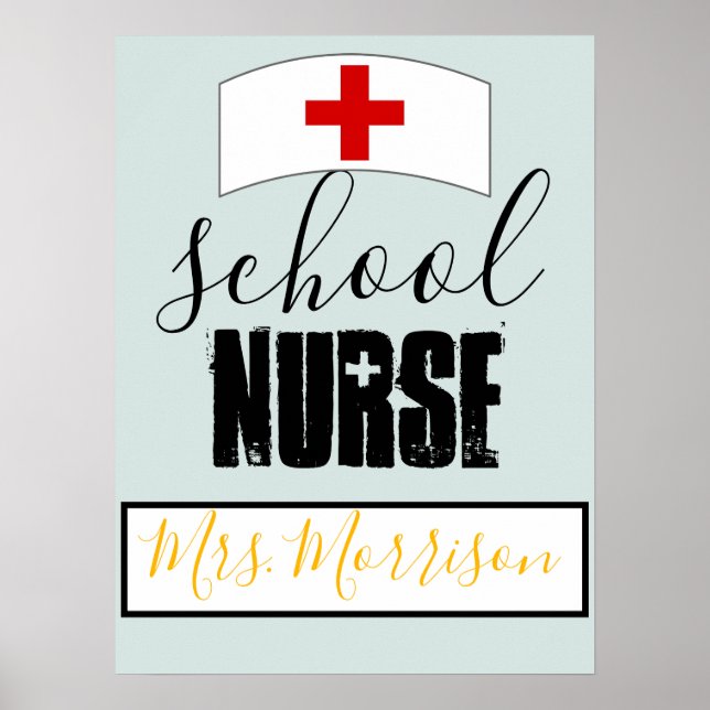 School Nurse Office Decor; Personalized Poster (Front)