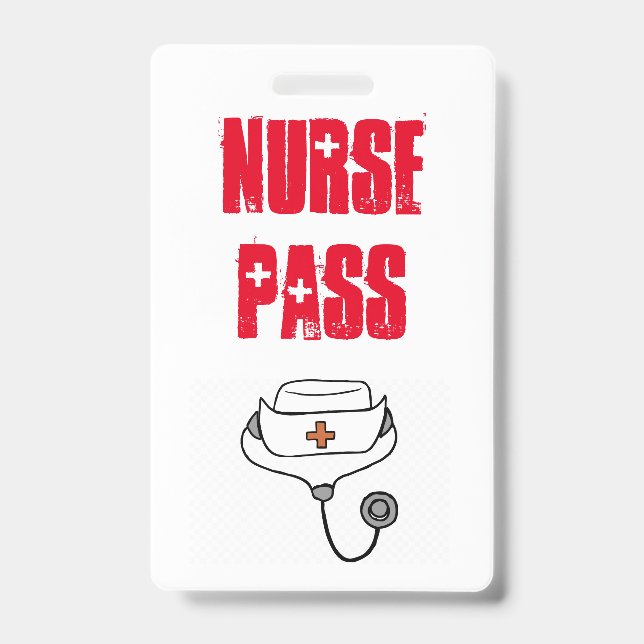 School nurse pass badge (Front)