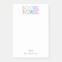 School Nurse Personalized Fun Colorful Typography Post-it Notes