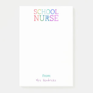 School Nurse Personalized Fun Colorful Typography Post-it Notes
