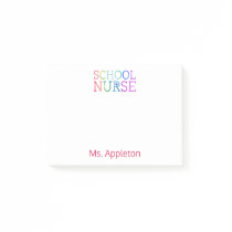 School Nurse Personalized Fun Colorful Typography Post-it Notes