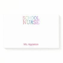 School Nurse Personalized Watercolor Typography Post-it Notes