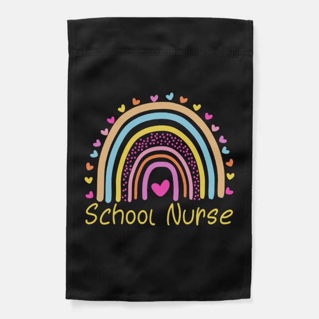 School Nurse Rainbow Garden Flag (Front)