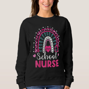 School Nurse Rainbow Happy 100th Day Nursing 100 D Sweatshirt