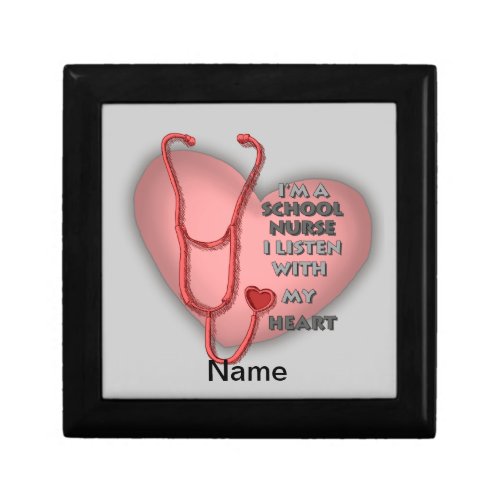 School Nurse Red Heart custom name gift box