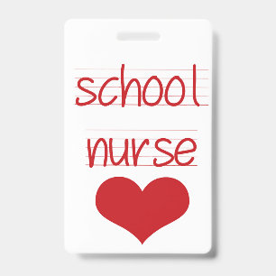 School Nurse, School Hall Pass, health center pass Badge