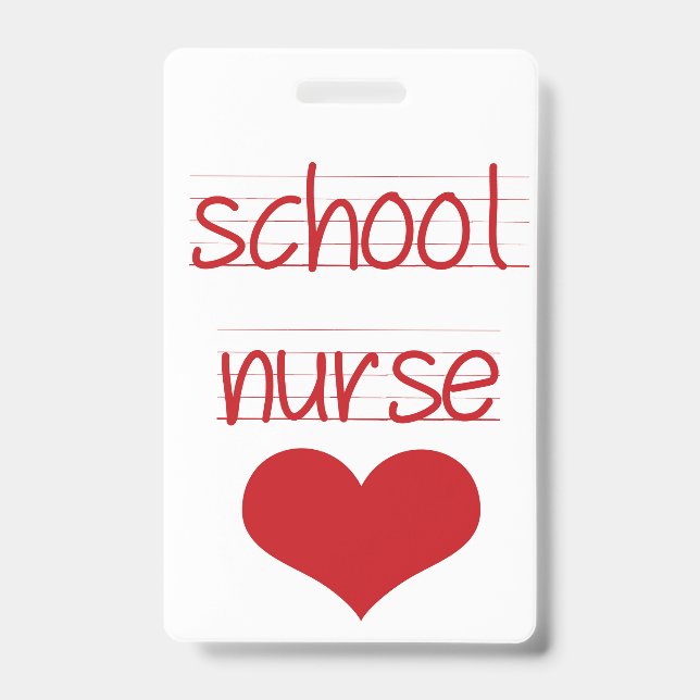 School Nurse, School Hall Pass, health center pass Badge (Front)