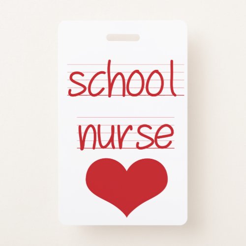 School Nurse School Hall Pass health center pass Badge