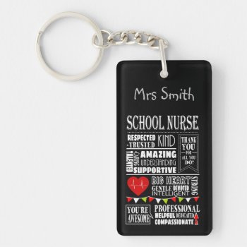 School nurse thank you key ring Christmas gift