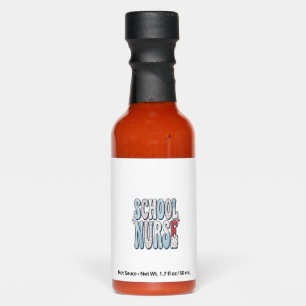 School Nurse Vintage Floral Typography Shirt Desig Hot Sauces