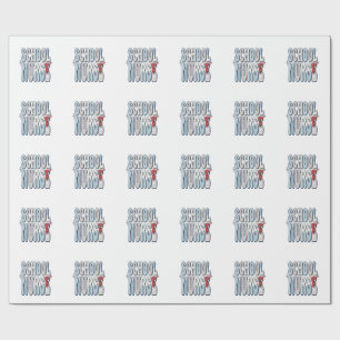 School Nurse Vintage Floral Typography Shirt Desig Wrapping Paper