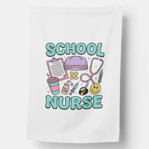 School Nurse Vintage Medical Collage Shirt Design_ House Flag