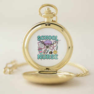 School Nurse Vintage Medical Collage Shirt Design_ Pocket Watch