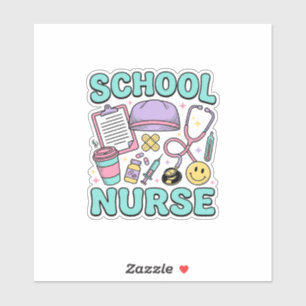 School Nurse Vintage Medical Collage Shirt Design_ Sticker