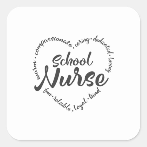 School Nurse with heart nurse gift Square Sticker