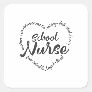 School Nurse with heart nurse gift Square Sticker