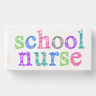 school nurse wooden sign; wall decor wooden box sign
