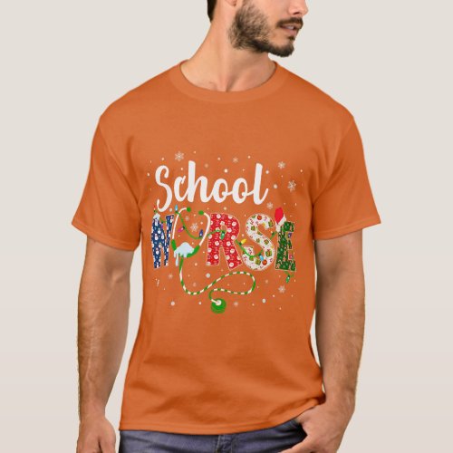 School Nurse Xmas Santa Hat Funny Nurse Christmas  T_Shirt
