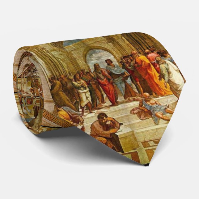 School of Athens by Raphael Neck Tie (Rolled)